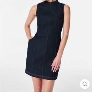 Spanx Rawin Denim Seamed Shift Dress size small
